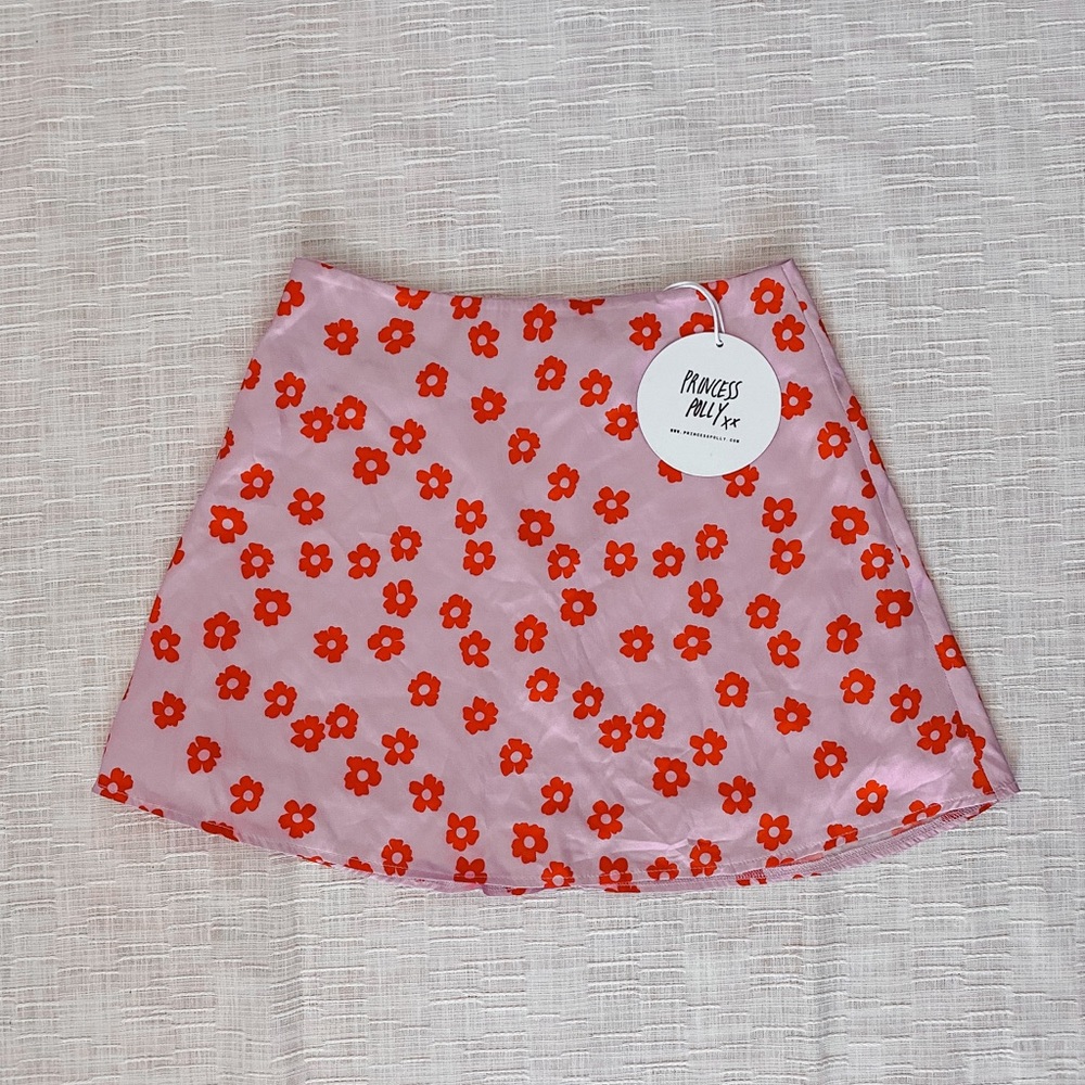 princess polly pink floral skirt